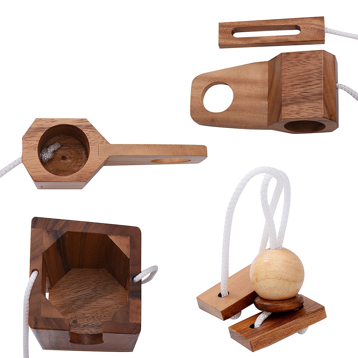Riddle Rope Wine Bottle Puzzle with Handmade Wooden Base (750 ml) (Level 1-5) image number 6