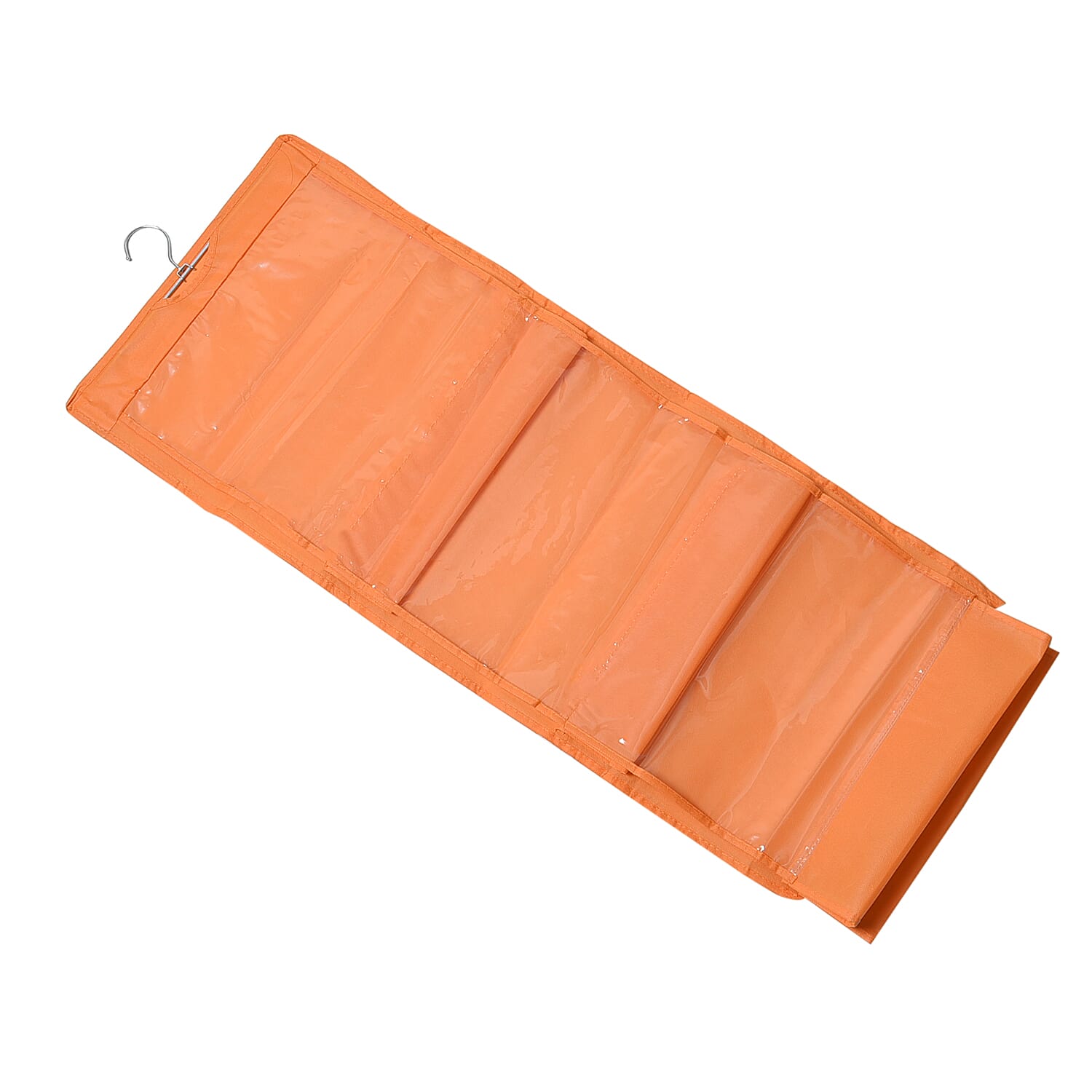 Set of 3 Orange, Dark Blue and Pink Non-Woven Hanging Storage Bag with Large Clear Window