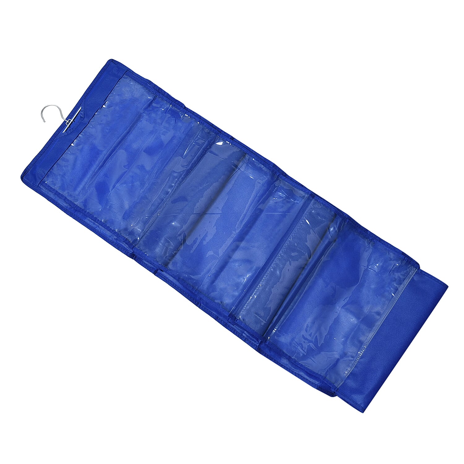 Set of 3 Orange, Dark Blue and Pink Non-Woven Hanging Storage Bag with Large Clear Window