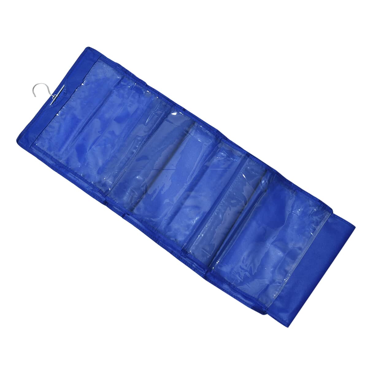 Set of 3 Orange, Dark Blue and Pink Non-Woven Hanging Storage Bag wih Large Clear Window (12.8"x31") image number 6