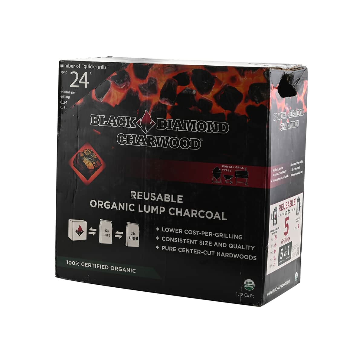 Black Diamond Charwood Reusable Organic Lump Charcoal 1.18 Cu. Ft image number 2