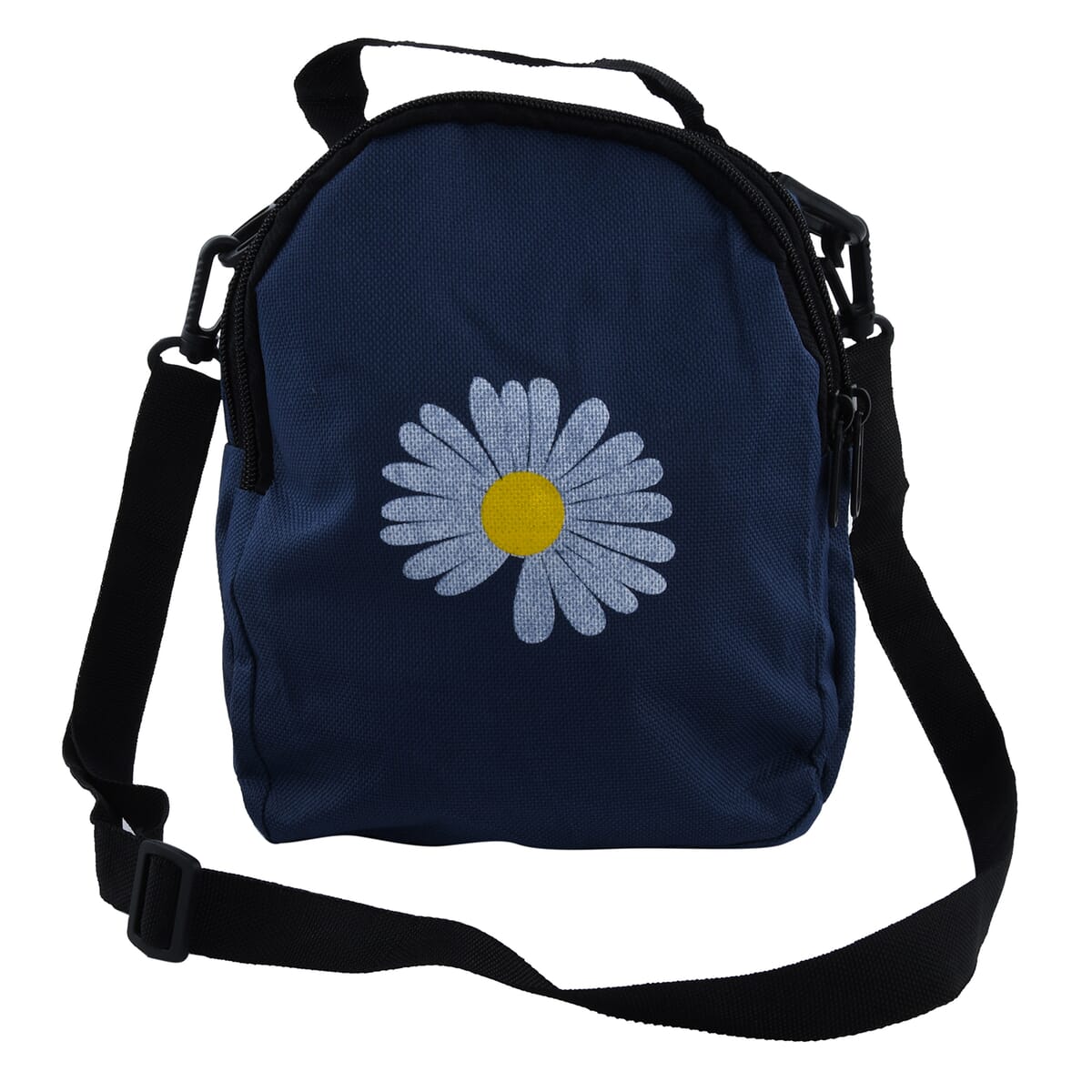 Blue Canvas Sling Crossbody Bag with 3 Pocket image number 0