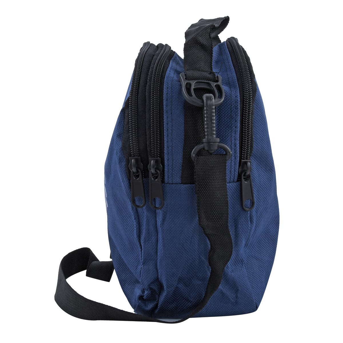 Blue Canvas Sling Crossbody Bag with 3 Pocket image number 2