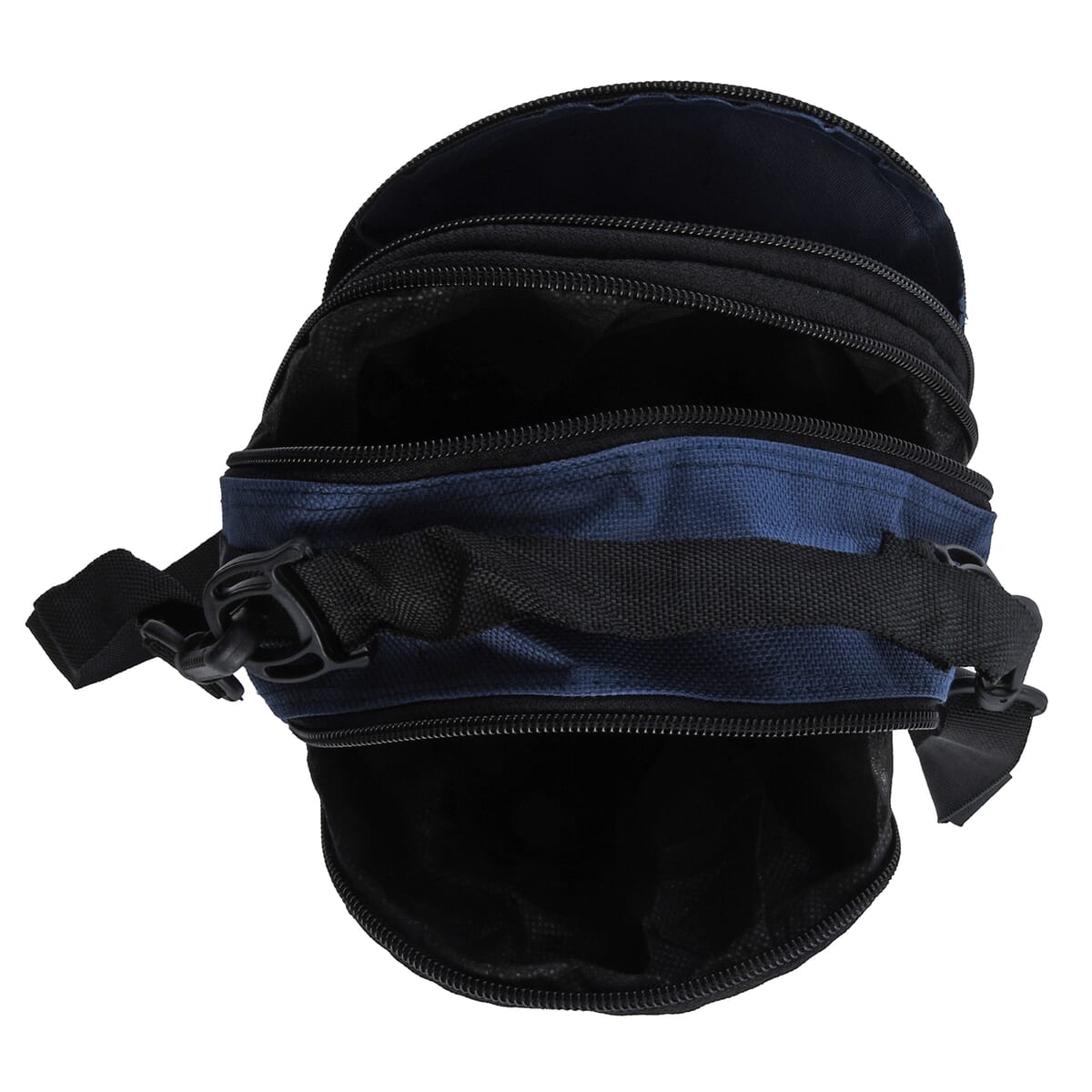 Blue Canvas Sling Crossbody Bag with 3 Pocket image number 5