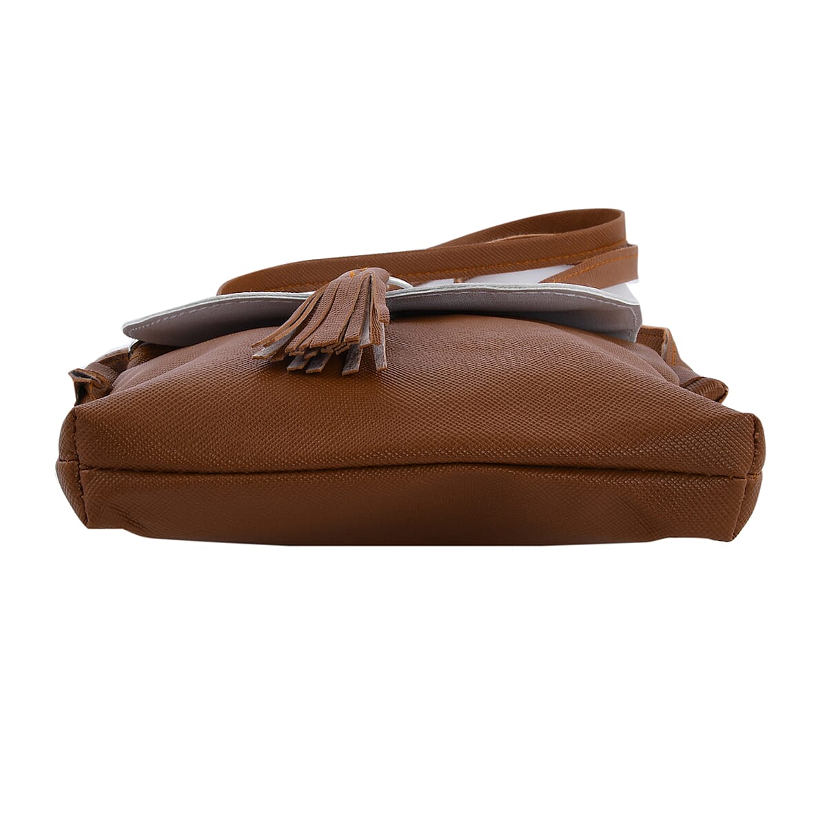 Black Faux Leather Crossbody Sling Bag (6"x 7.5") image number 3