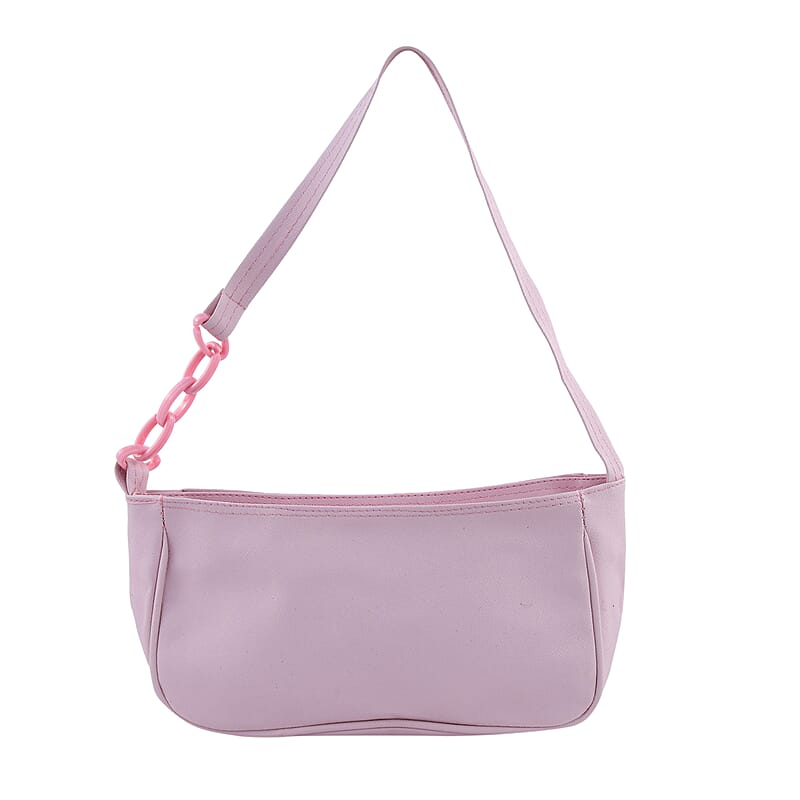 Pink Faux Leather Shoulder Body Sling Bag