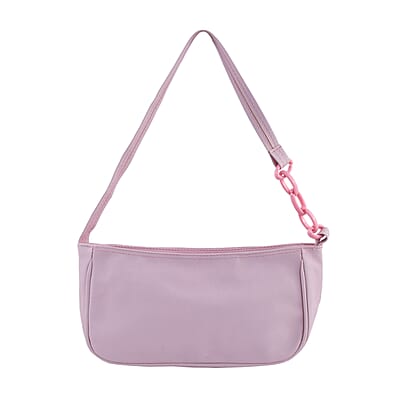 Pink Faux Leather Shoulder Body Sling Bag
