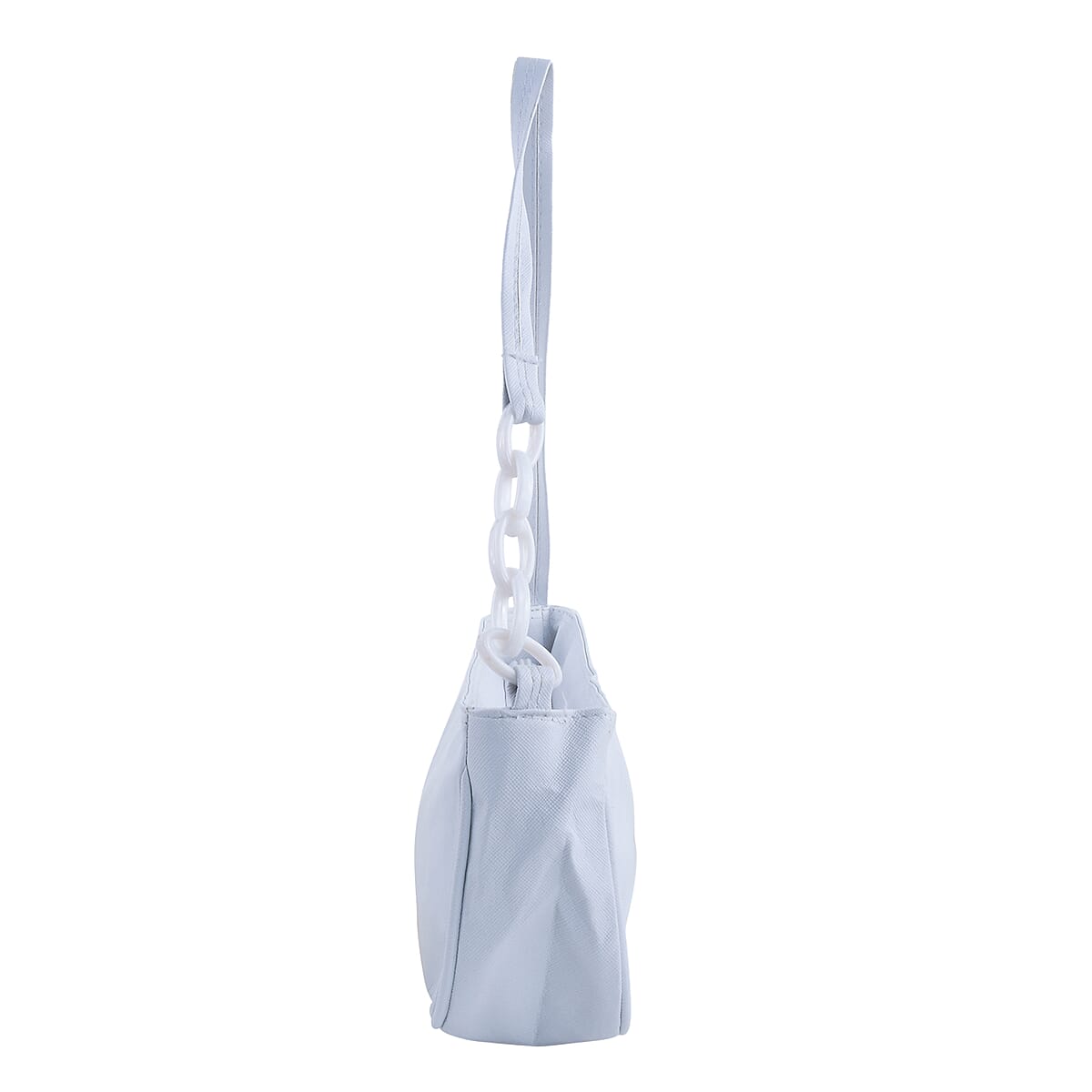 White Faux Leather Shoulder Body Sling Bag image number 1