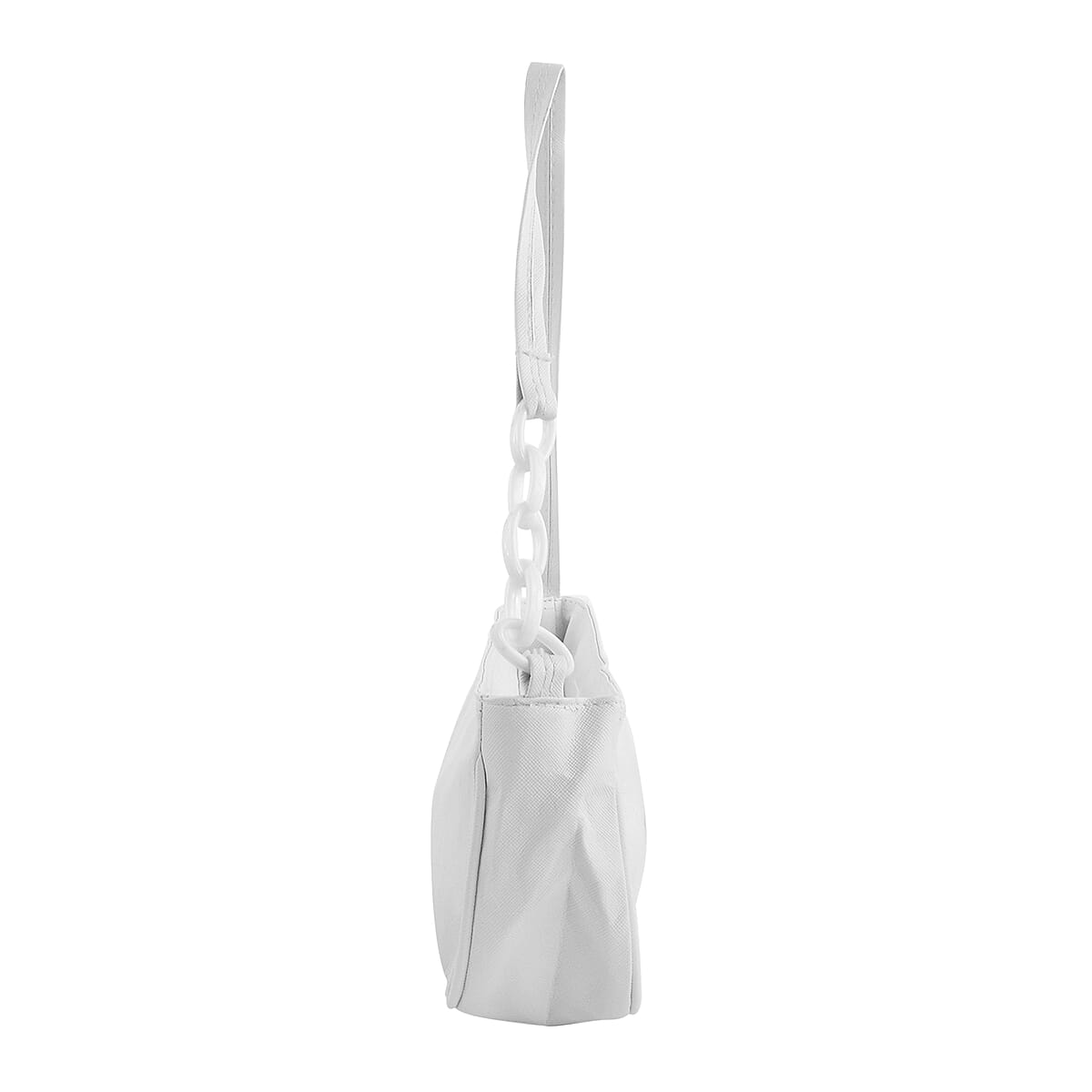 White Faux Leather Shoulder Body Sling Bag image number 2