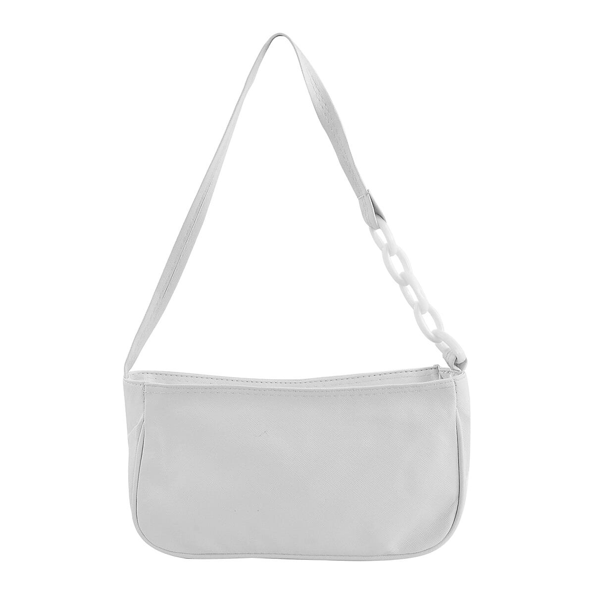 White Faux Leather Shoulder Body Sling Bag image number 3