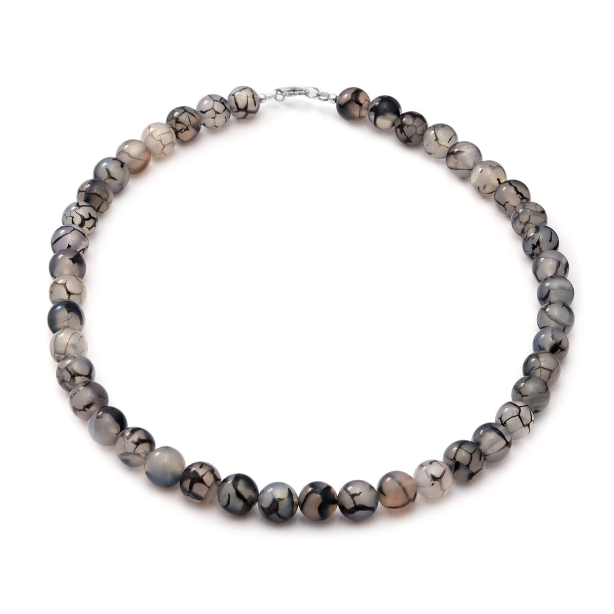 Dragon Agate Beaded Necklace 18 Inches in Sterling Silver 250.00 ctw image number 0