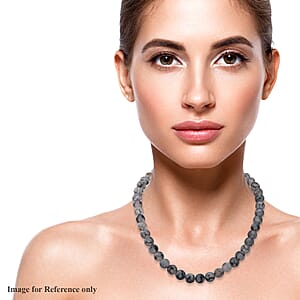 Dragon Agate Beaded Necklace 18 Inches in Sterling Silver 250.00 ctw