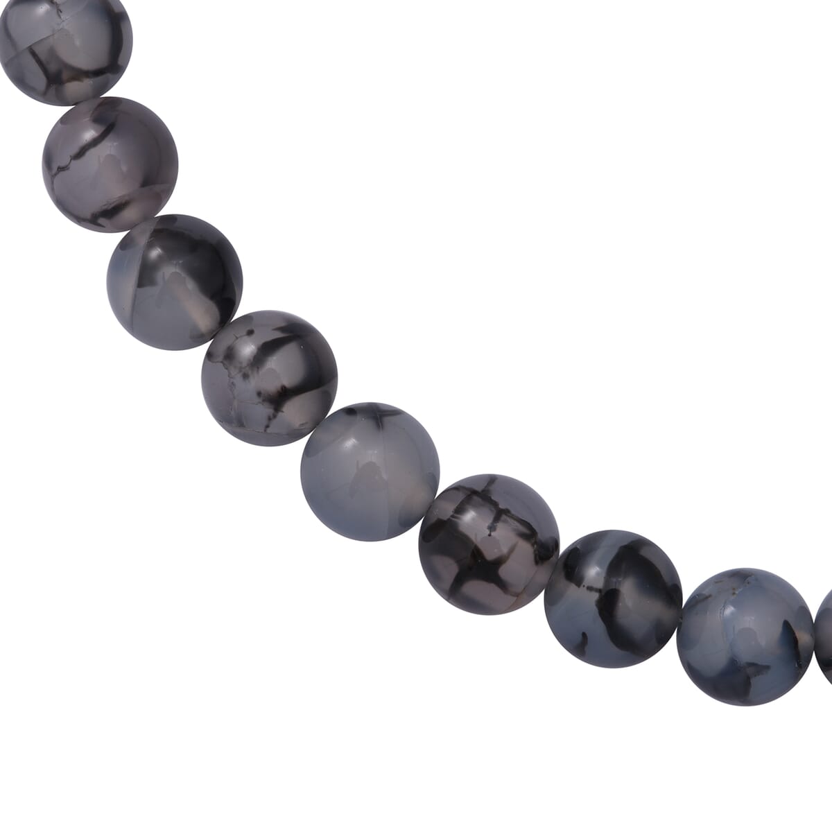 Dragon Agate Beaded Necklace 18 Inches in Sterling Silver 250.00 ctw image number 2
