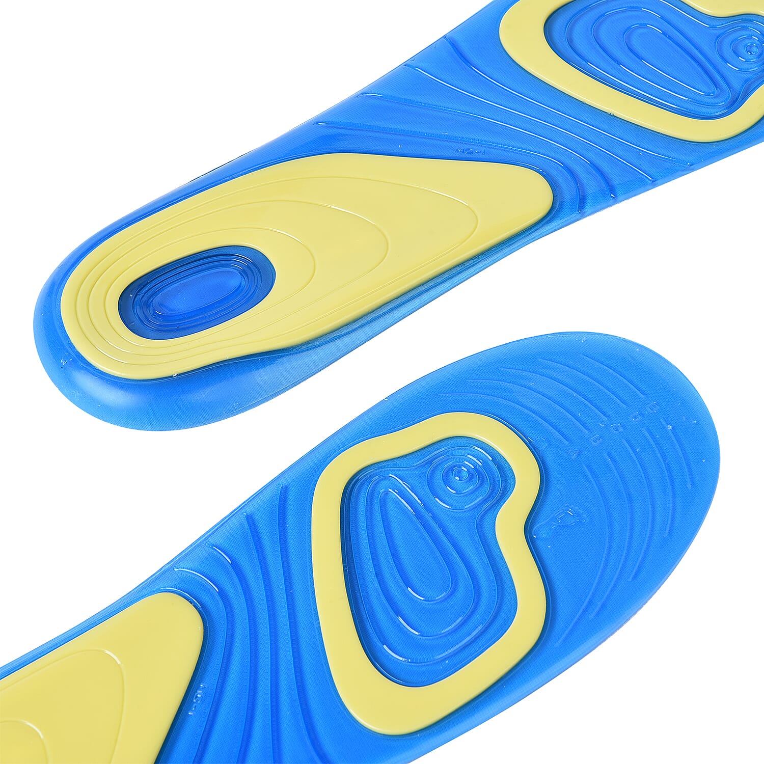 Anti Fatigue Athletic Running Work Shoe Gel Insoles for Men's - Blue & Yellow, Fits Mens Shoe Sizes 9 to 13