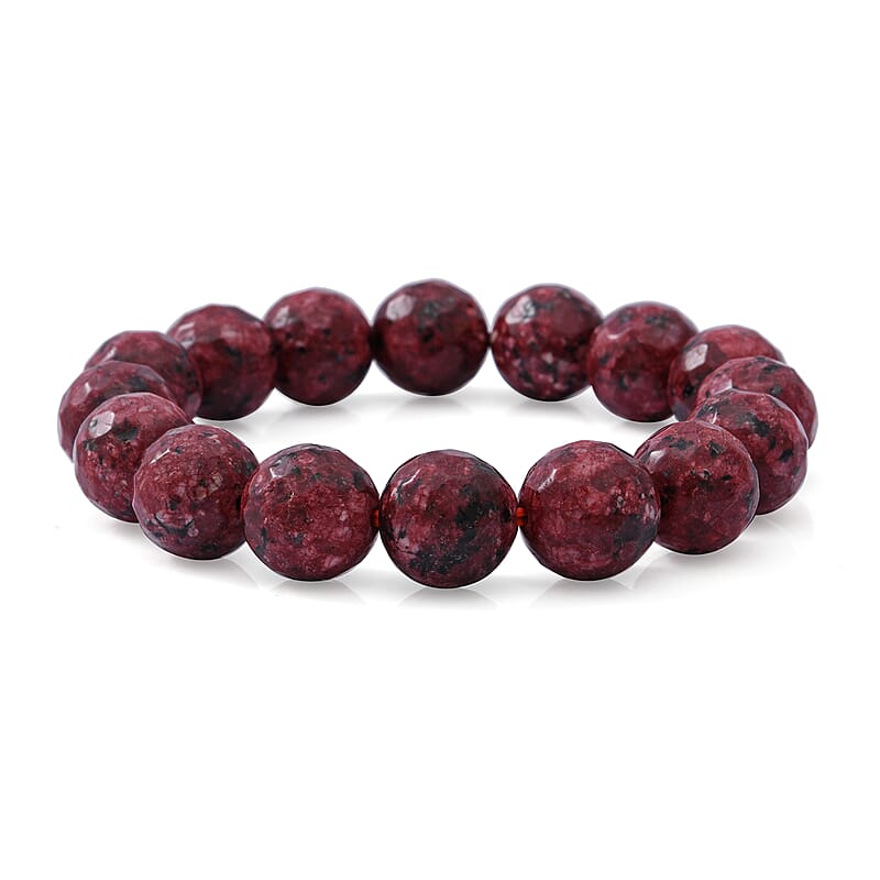 Red Jasper Beaded Stretch Bracelet 150.00 ctw
