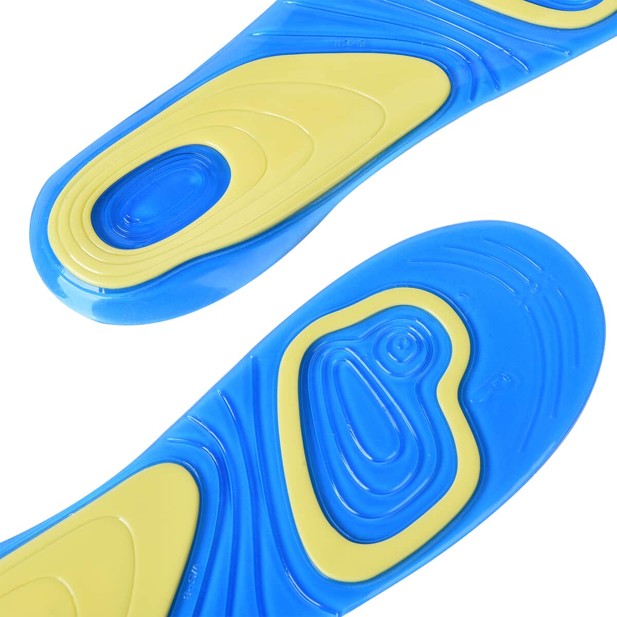 Anti Fatigue Athletic Running Work Shoe Gel Insoles for Women's - Blue & Yellow, Fits Womens Shoe Sizes 6 to 11 image number 2