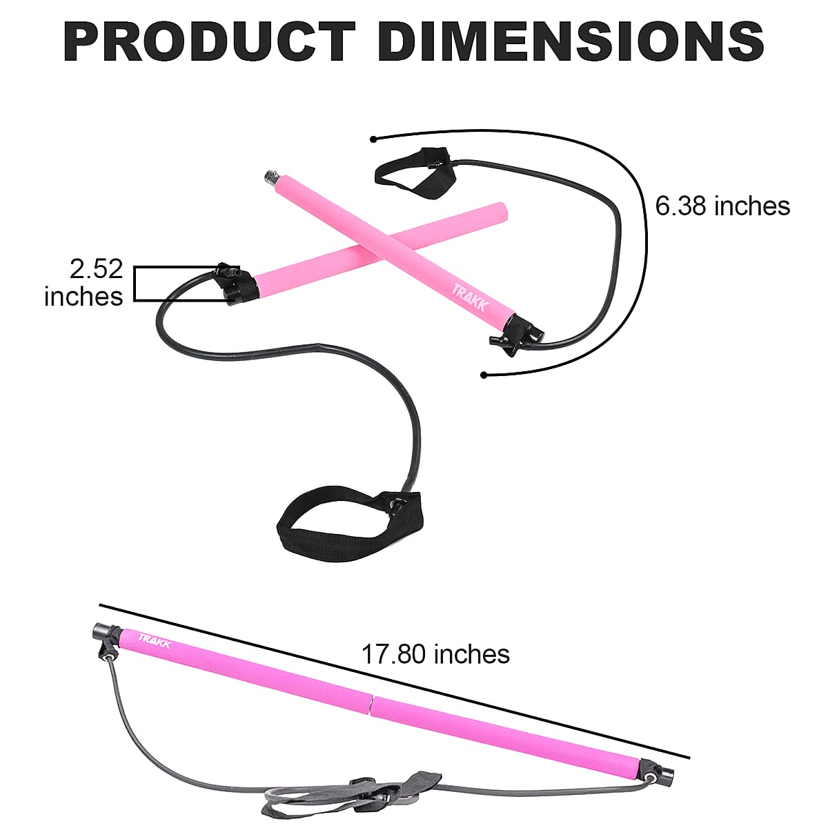 TRAKK BAR Pilates Bar Kit with Resistance Bands image number 3