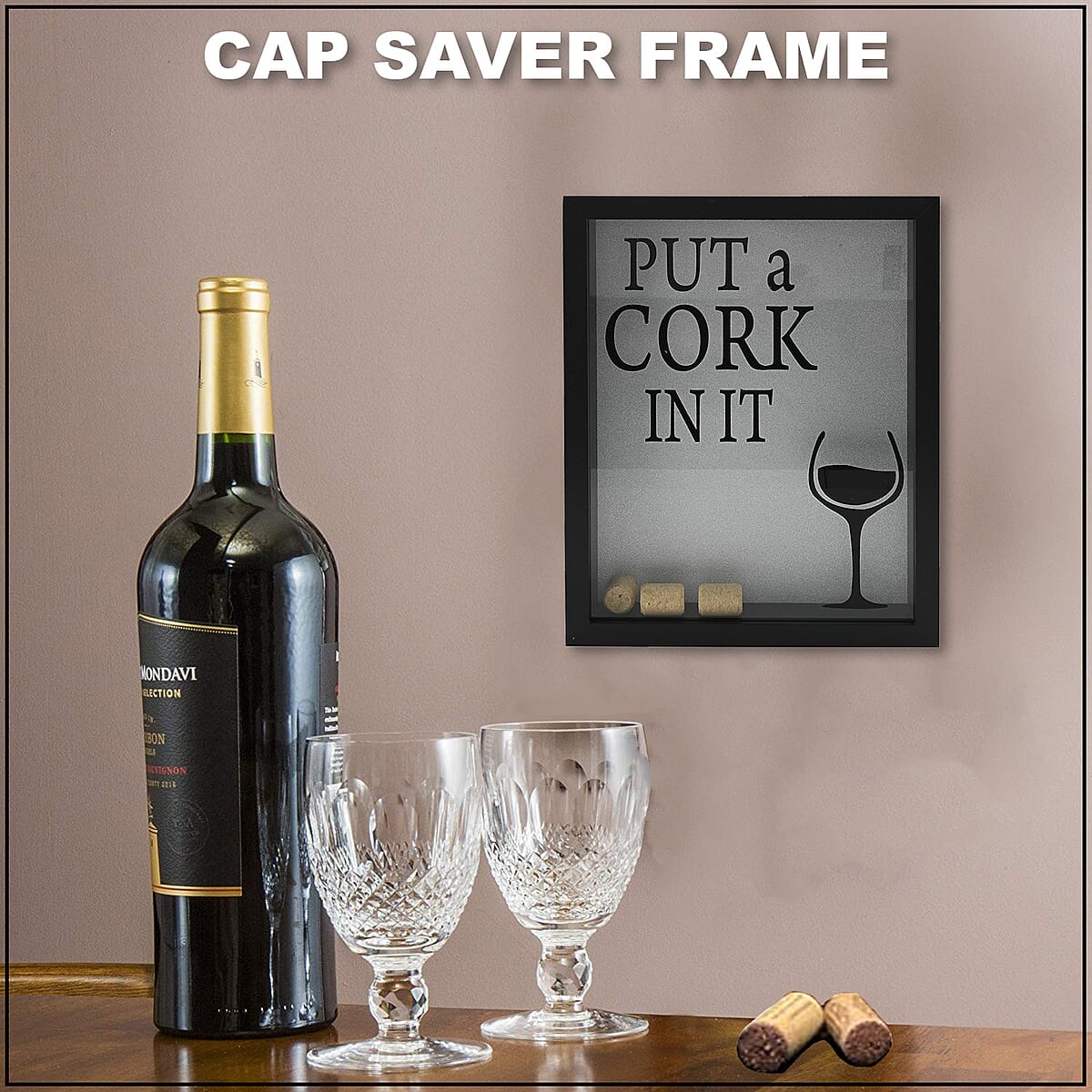 Put a Cork in it Beer and Wine Cap Saver Frame , Wall Decor , Wall Frame , Wall Art , Wall Hanging image number 1