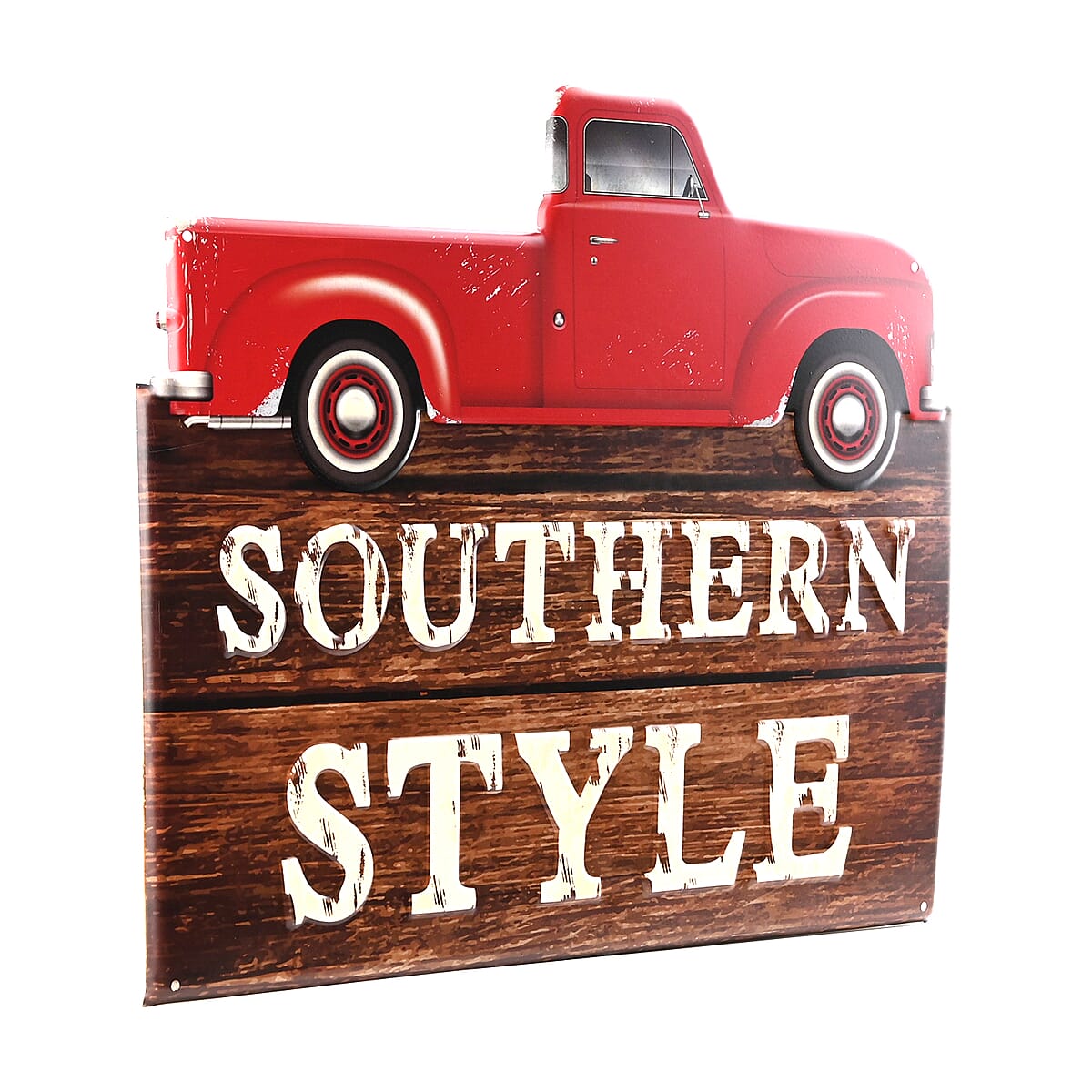 SOUTHERN STYLE RED TRUCK DIE CUT Tin Metal Sign Wall Decor image number 1