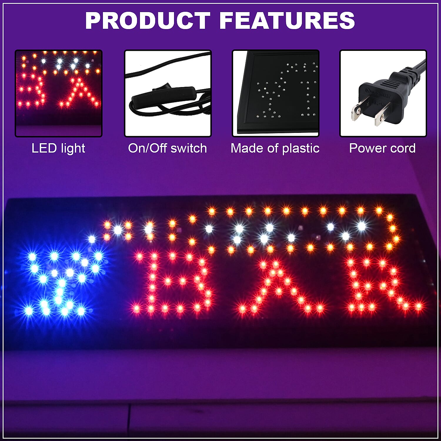 LED SIGN, LIGHTED BAR AND BOTTLE  WITH IN-LINE SWITCH Wall Decor