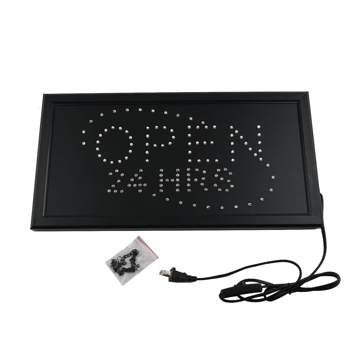 LED SIGN, LIGHTED OPEN 24 HOURS WITH IN LINE SWITCH Wall Decor image number 0