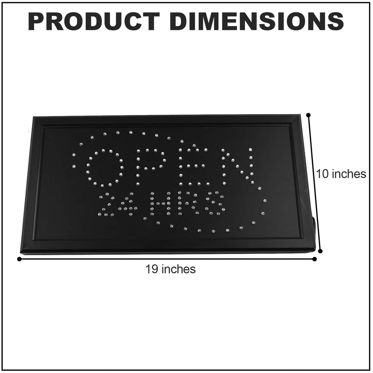 LED SIGN, LIGHTED OPEN 24 HOURS WITH IN LINE SWITCH Wall Decor image number 3
