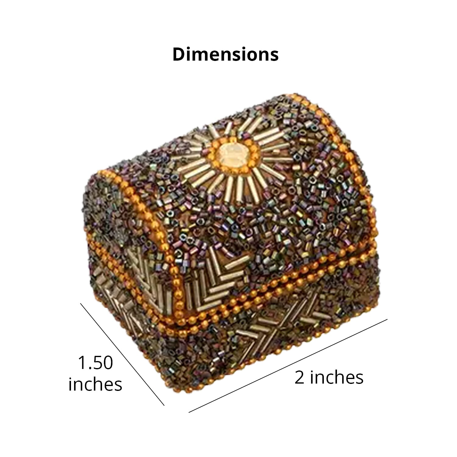 Handcrafted Set of 7 Jewelry Organizer Storage Box, Multi Color Treasure Chest Mini Wooden Beaded Chest Jewelry Box,Small Jewelry Keepsake Boxes