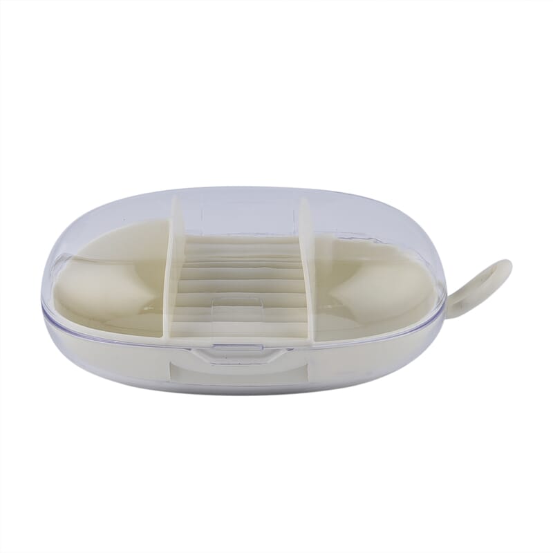 Cream Small Travel Jewelry Organizer (Rings Hold upto 14)