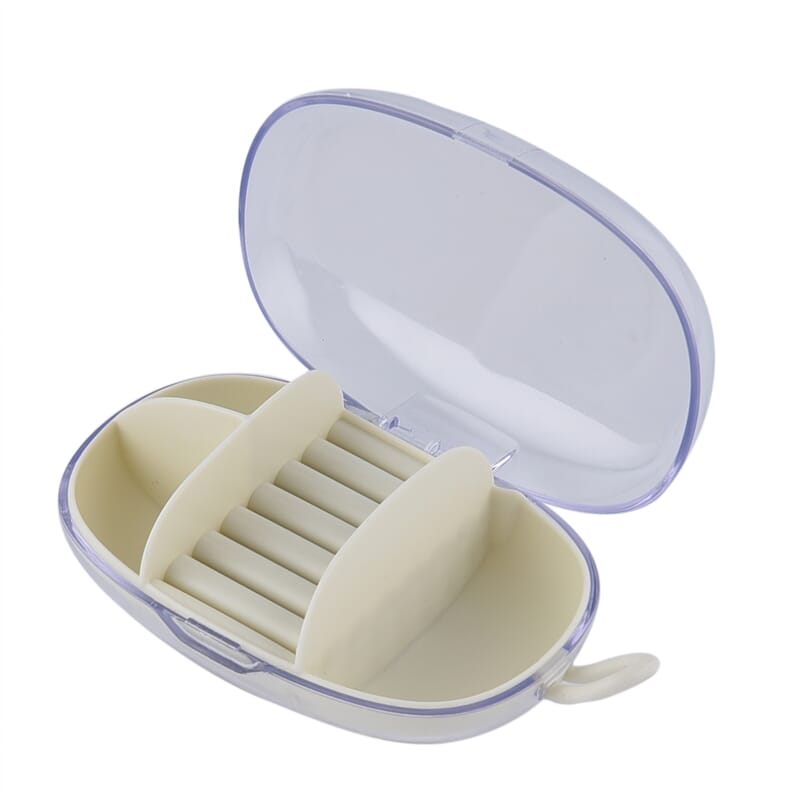 Cream Small Travel Jewelry Organizer (Rings Hold upto 14)