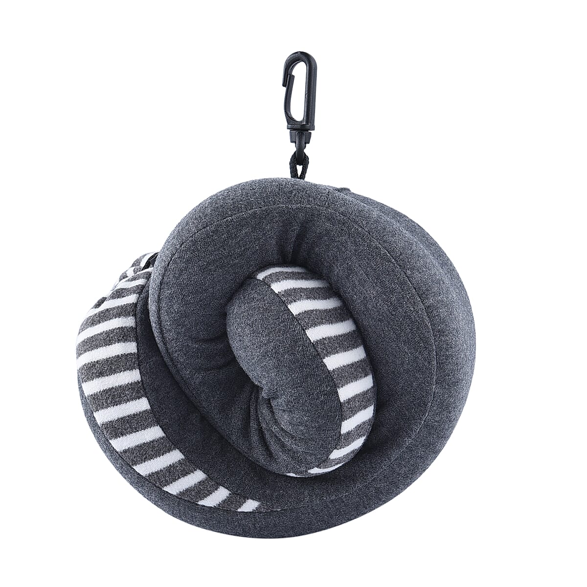 Homesmart Gray Stripe Pattern Neck Pillow Can Be Rolled Up (100% Polyurethane Memory Foam) image number 5