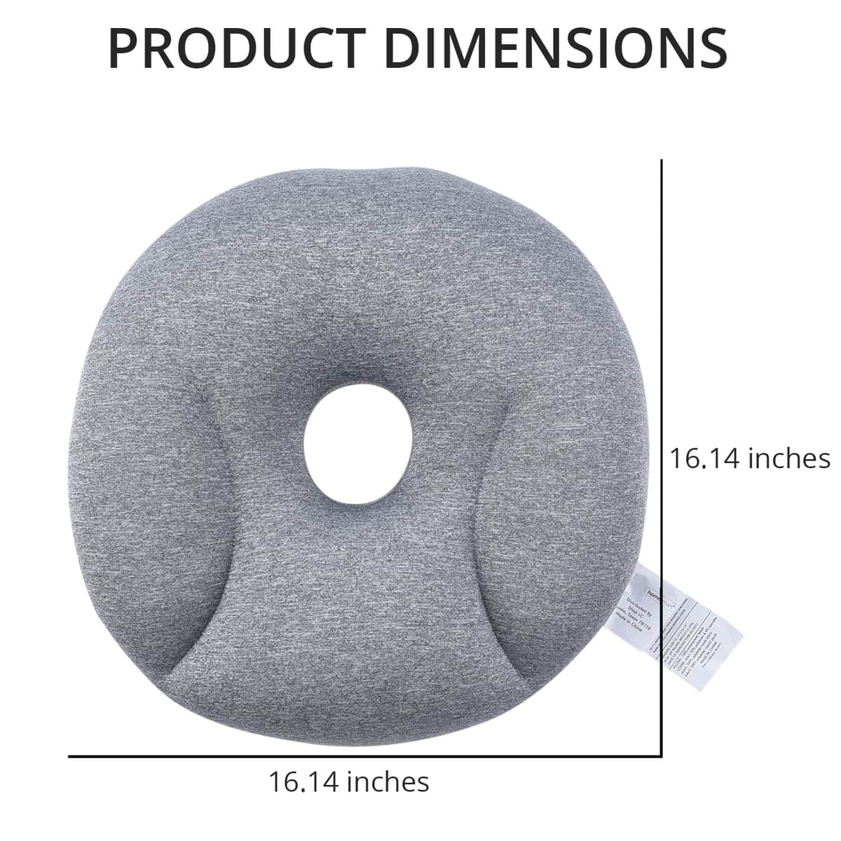 Homesmart Gray Polystyrene Beads Ergonomic Cushion image number 3