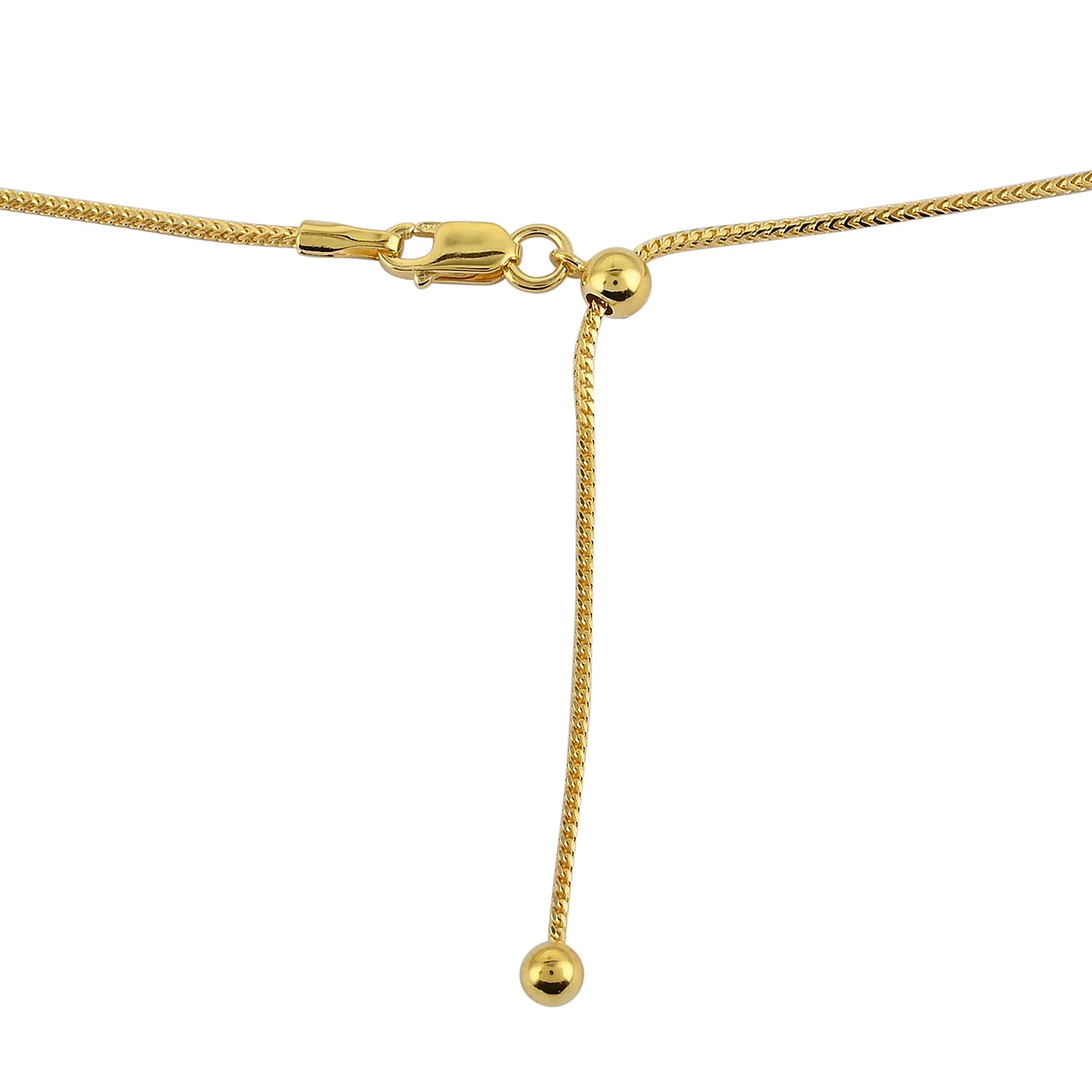 Franco Adjustable Bolo Chain 24 Inches in 14K Yellow Gold Over Sterling Silver 3.60 Grams