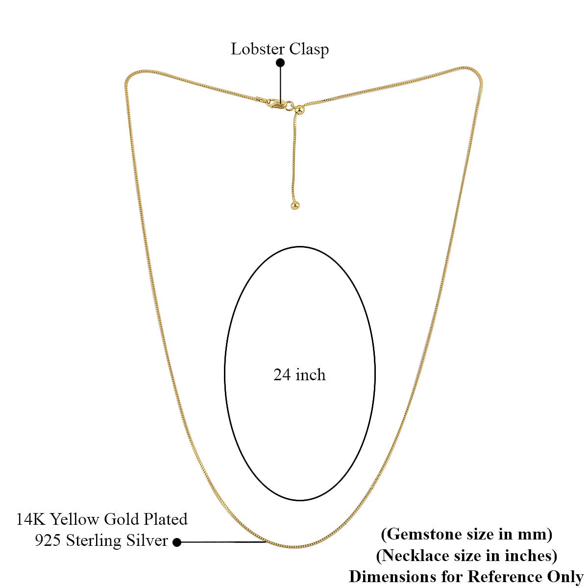 Franco Adjustable Bolo Chain 24 Inches in 14K Yellow Gold Over Sterling Silver 3.60 Grams