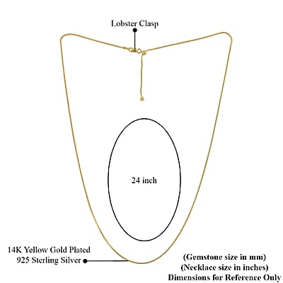 Franco Adjustable Bolo Chain 24 Inches in 14K Yellow Gold Over Sterling Silver 3.60 Grams