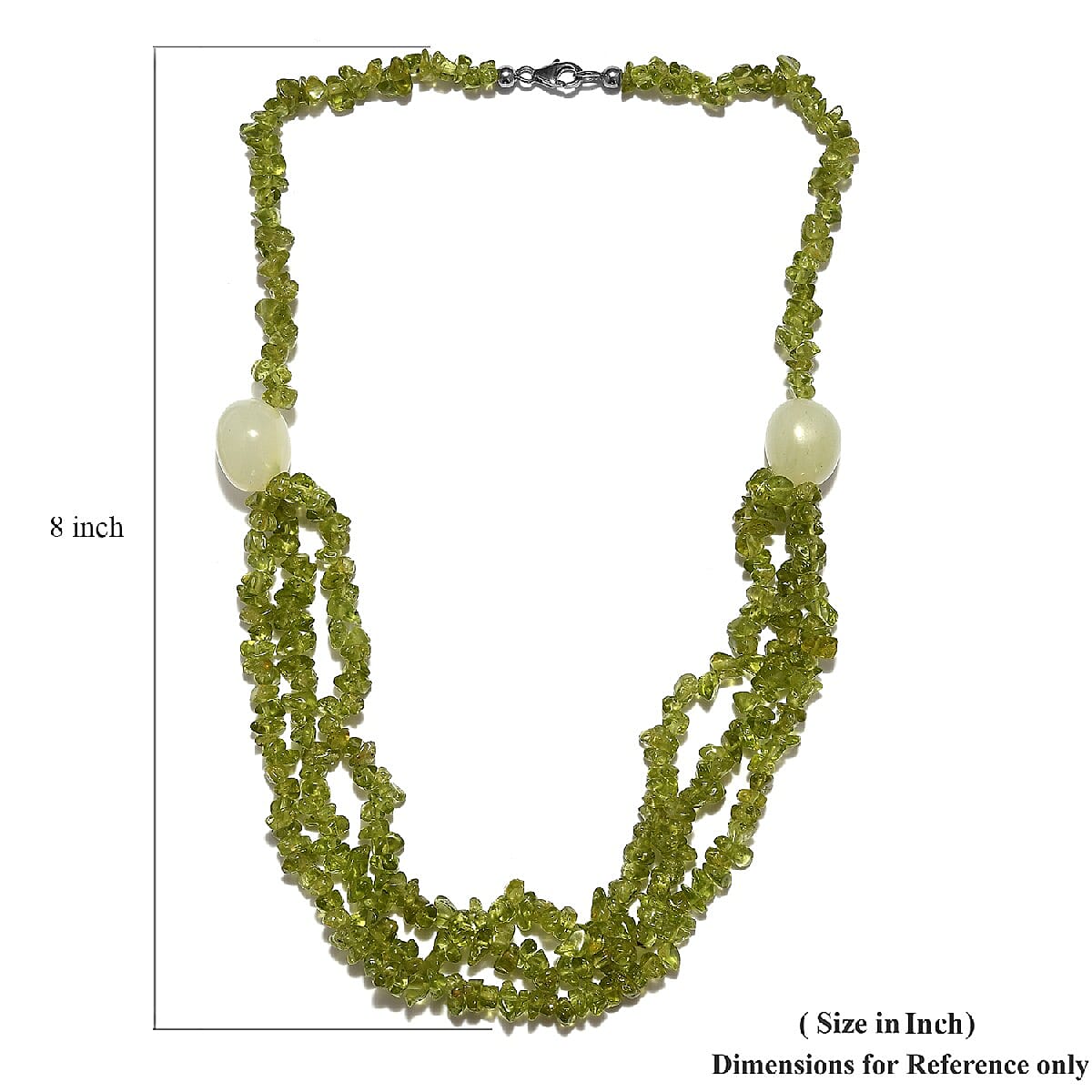 Peridot and Prehnite Beaded Necklace 20 Inches in Platinum Over Sterling Silver 306.60 ctw image number 4