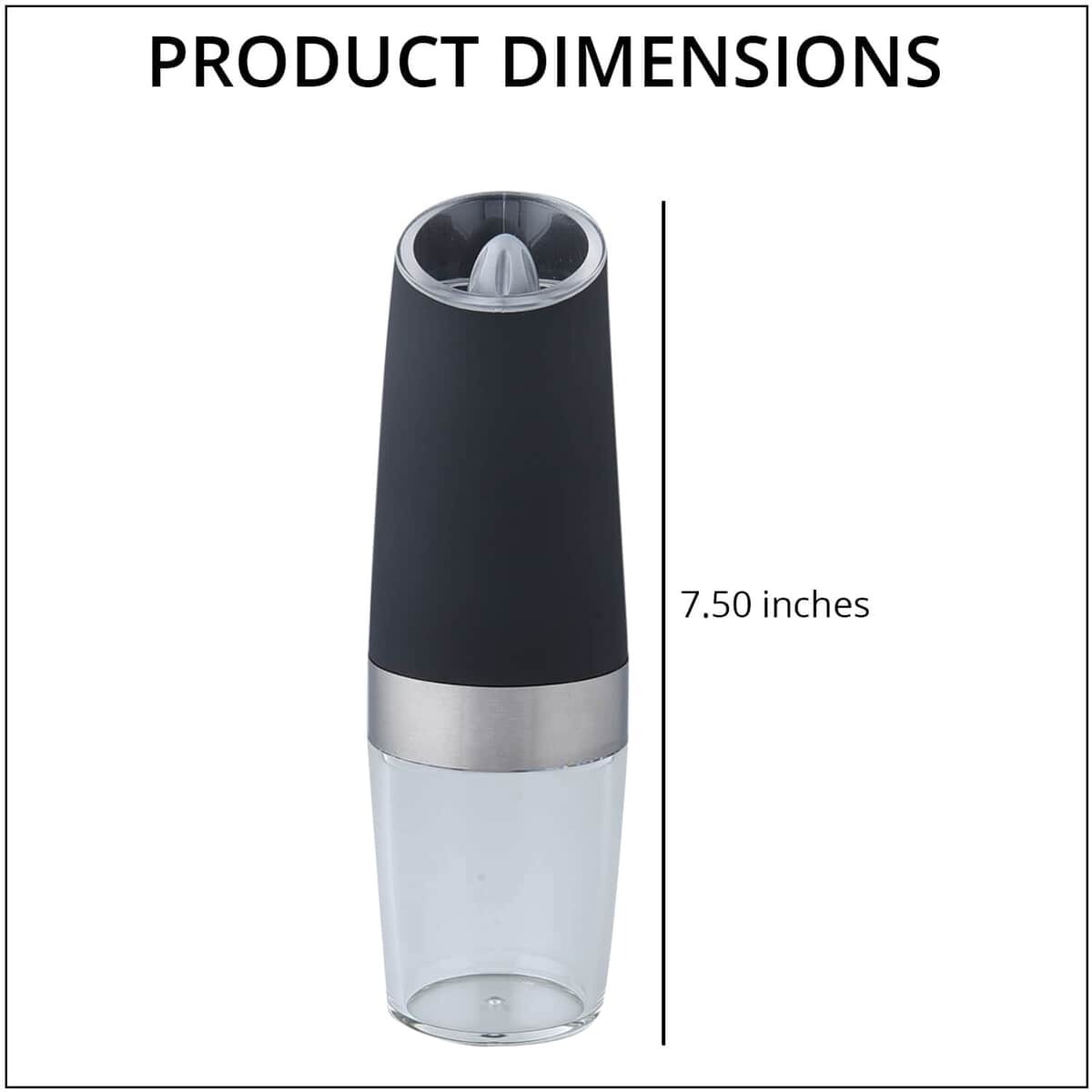 Gravity Electric Salt or Pepper Grinder Mill, Battery Operated Stainless Steel Mill with Light, Automatic One Handed Operation, Electronic Adjustable Shakers (6XAAA Battery Not included) image number 3