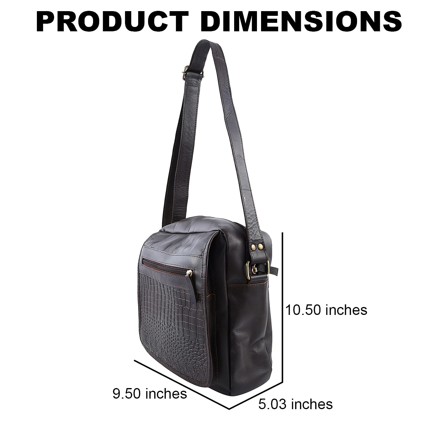Bali Handcrafted Natural Dyed Leather Organize Shoulder Bag - Black