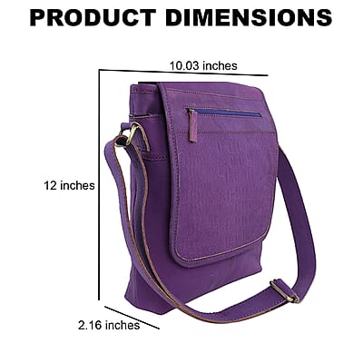 Natural Fruit Dyeing Purple Color Genuine Leather Croco Embossed Crossbody Bag