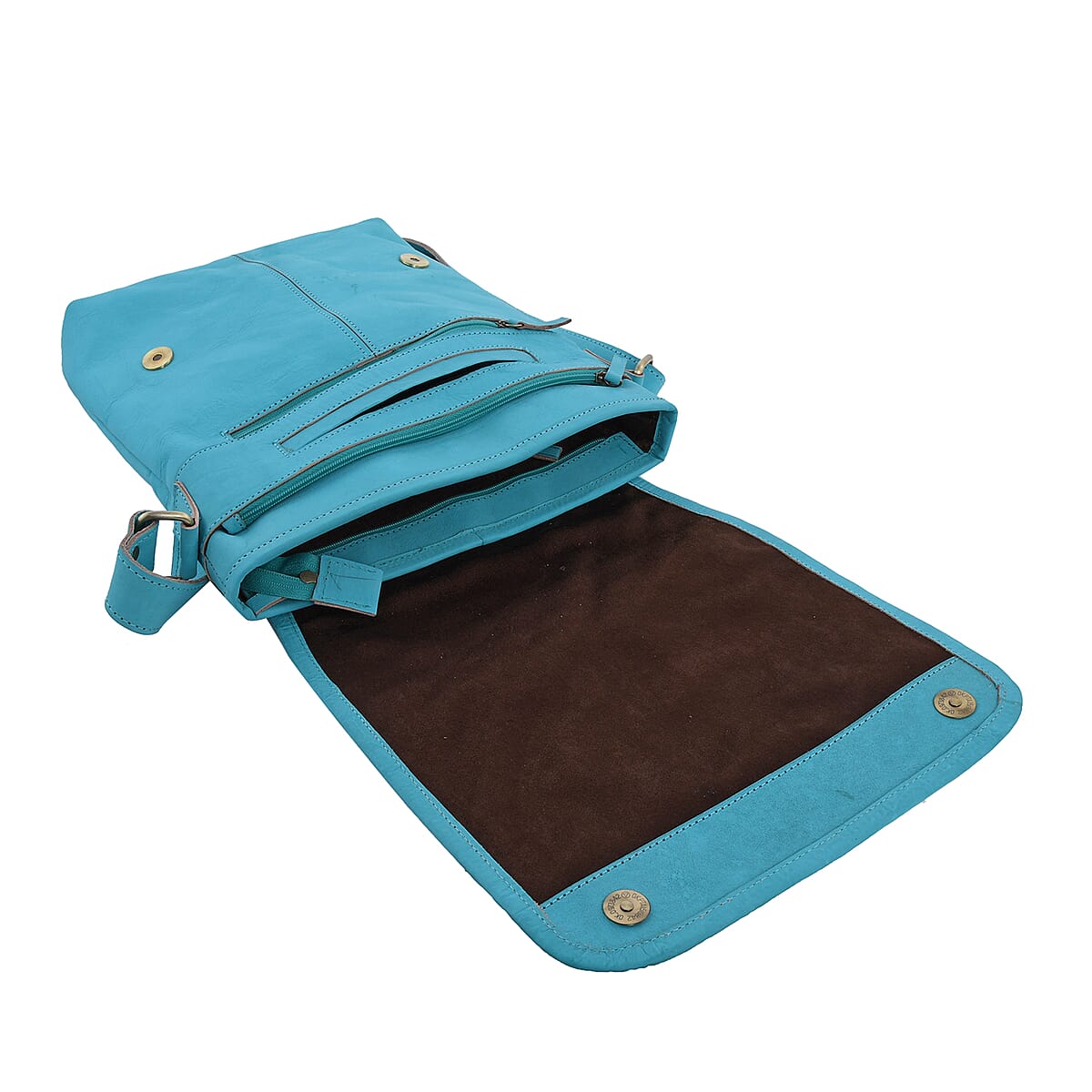 Natural Fruit Dyeing Turquoise Genuine Leather Croco Embossed Crossbody Bag for Women, Shoulder Purse, Crossbody Handbags image number 2