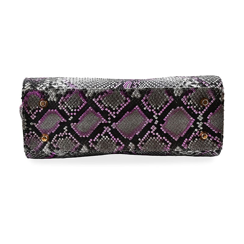 The Pelle Python Collection Pink 100% Genuine Python Leather Tote Bag for Women, Satchel Purse, Shoulder Handbag, Designer Tote Bag