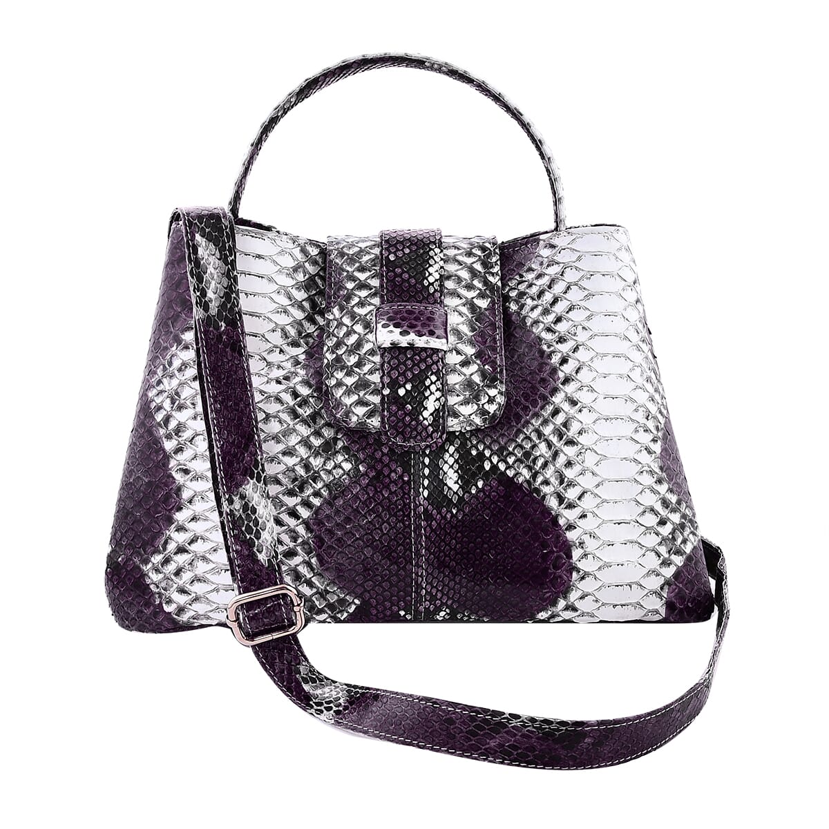 The Pelle Python Skin Bag Collection Navy Blue Color 100% Genuine Python Leather Tote Bag image number 0