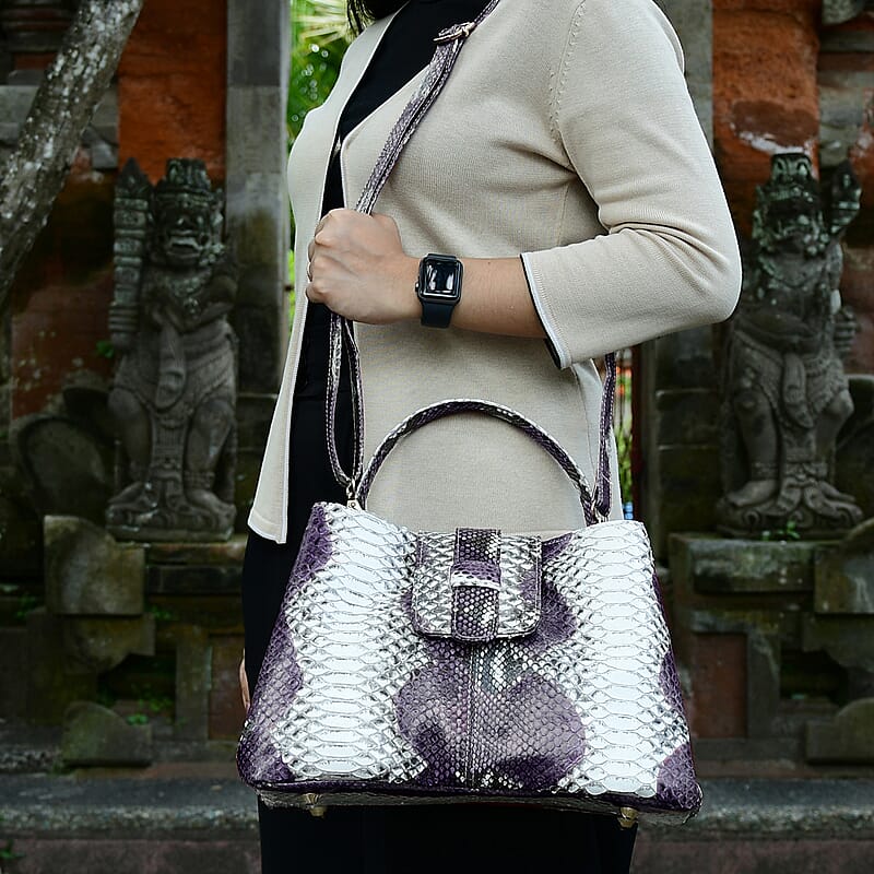 The Grand Pelle Multi Color 100% Genuine Python Leather Tote Bag