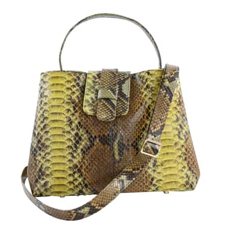 Buy The Grand Pelle Handcrafted Yellow Genuine Python Leather Crossbody Bag  for Women , Shoulder Purse , Crossbody Handbags , Designer Crossbody ,  Leather Handbags at ShopLC.