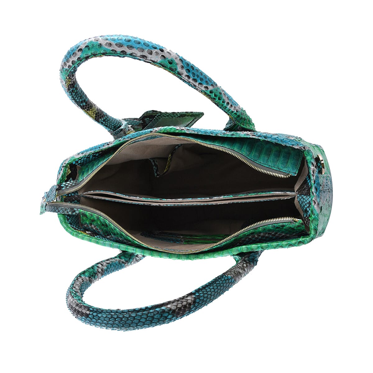 The Pelle Collection Multi Color Python Leather Tote Bag for Women with Detachable Strap , Satchel Purse , Shoulder Handbag , Designer Tote Bag image number 6