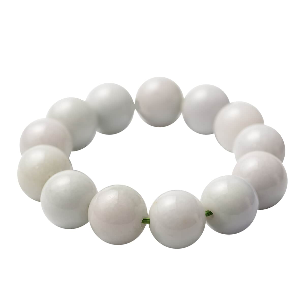 White Jade 15-17 mm Beaded Stretch Bracelet 624.50 ctw image number 0