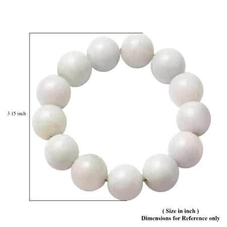 White Jade 15-17 mm Beaded Stretch Bracelet 624.50 ctw image number 2