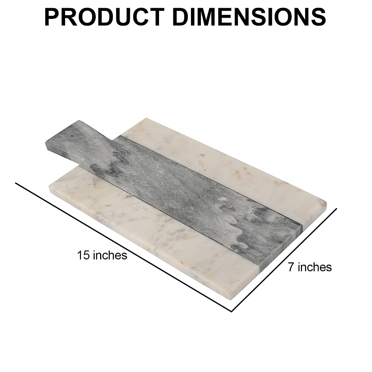 White & Gray Rectangle Shape Marble Chopping Board image number 3