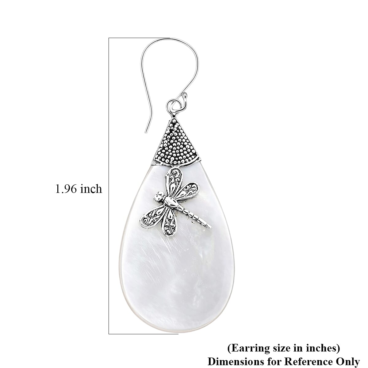 Mother Of Pearl Dragonfly Earrings in Sterling Silver