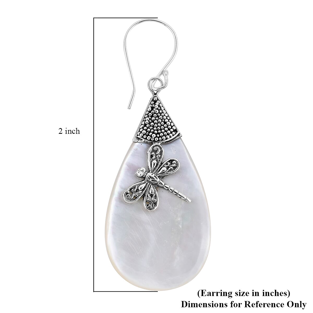 Mother Of Pearl Dragonfly Earrings in Sterling Silver