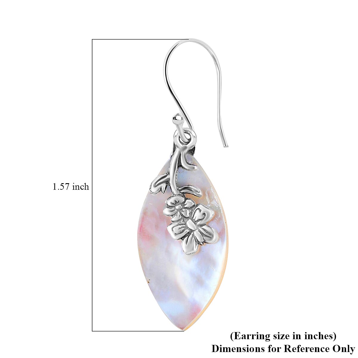 Mother of Pearl Butterfly Earrings in Sterling Silver image number 4